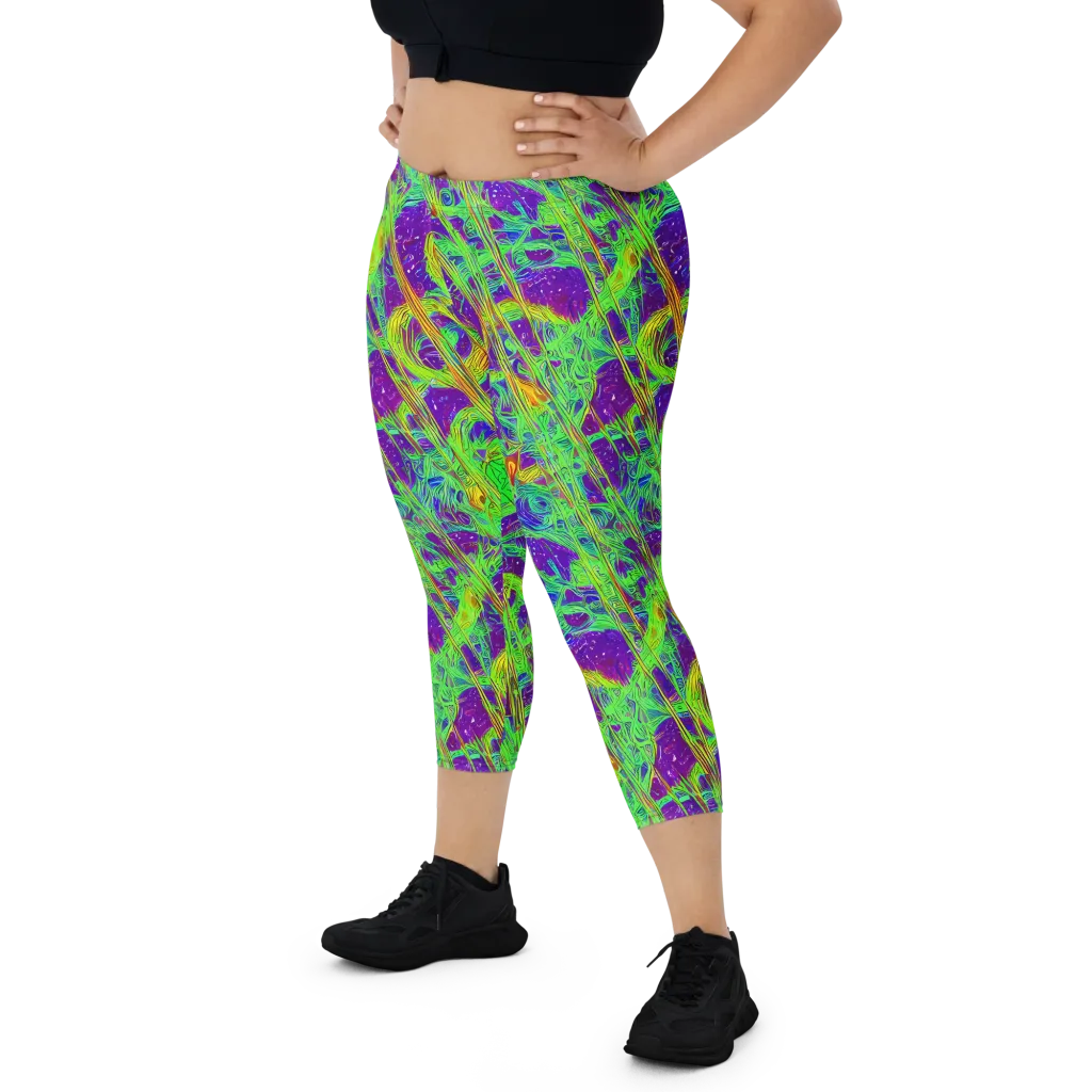 Wild Neon on Capri Leggings — Front