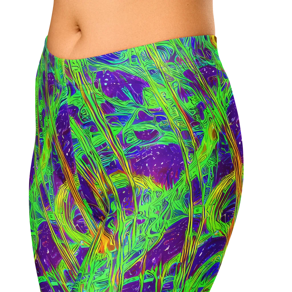 Wild Neon on Capri Leggings — Zoomed-in
