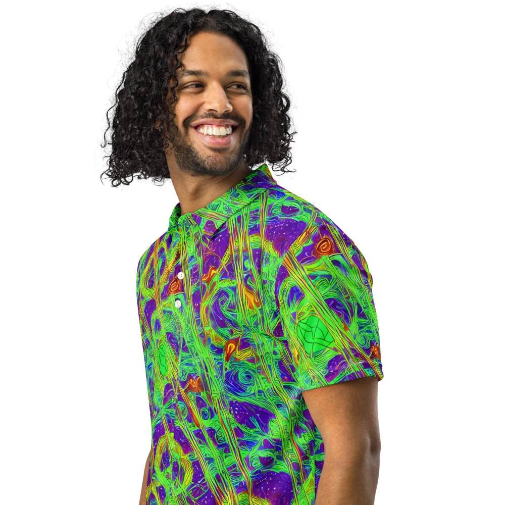 Wild Neon on Men's Slim Fit Polo Shirt — Left Front