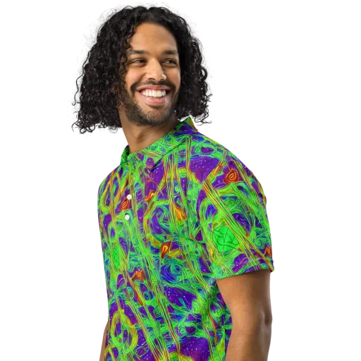 Wild Neon on a Men's Slim Fit Polo Shirt