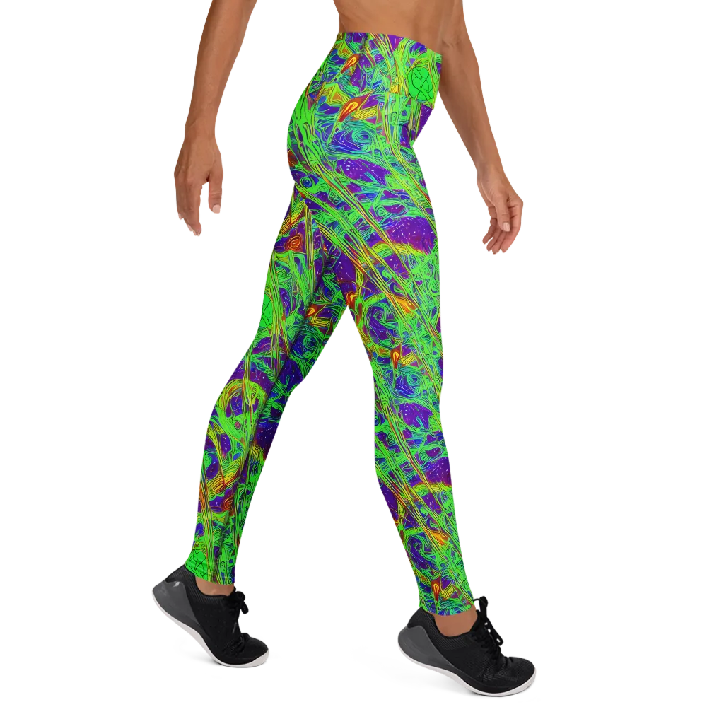 Wild Neon on Yoga Leggings — Right