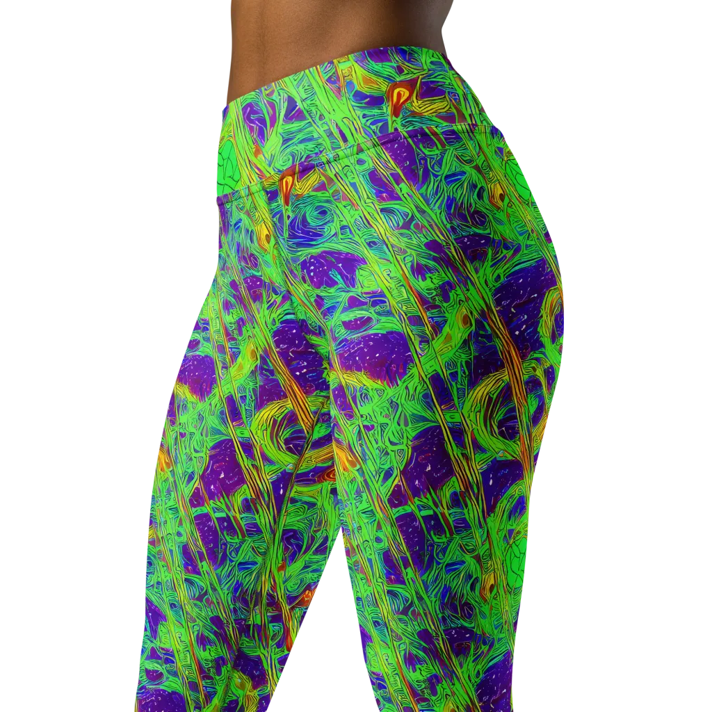 Wild Neon on Yoga Leggings — Left Front