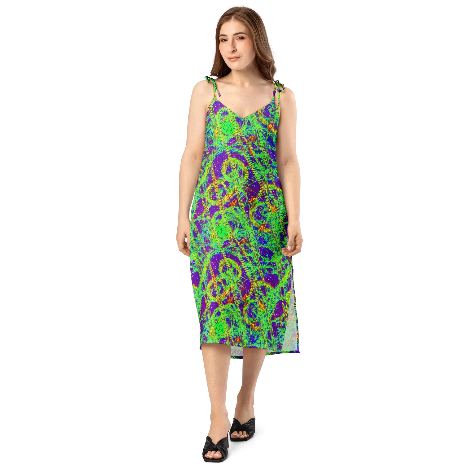 Wild Neon on Slip Dress — Front