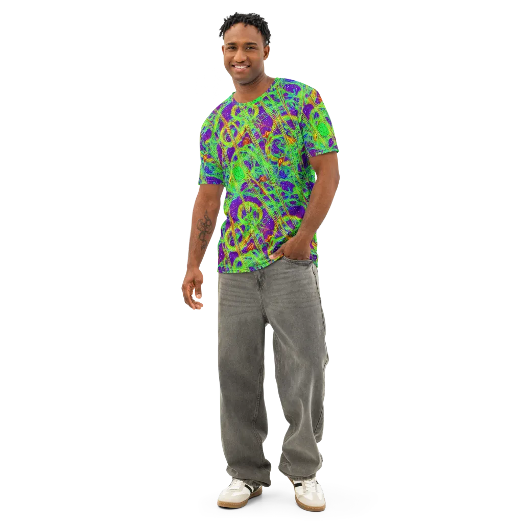 Wild Neon on Men's Cotton Crew Neck T-Shirt — Front