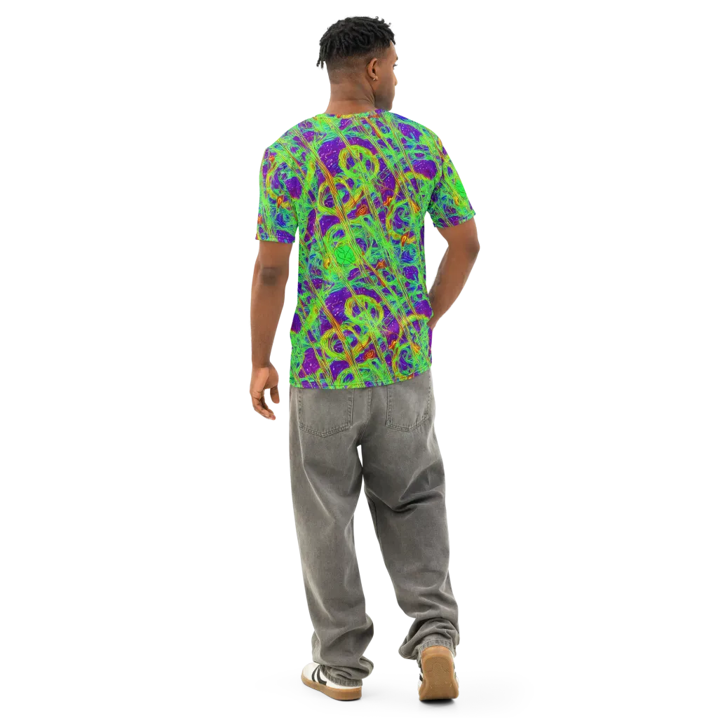 Wild Neon on Men's Cotton Crew Neck T-Shirt — Back