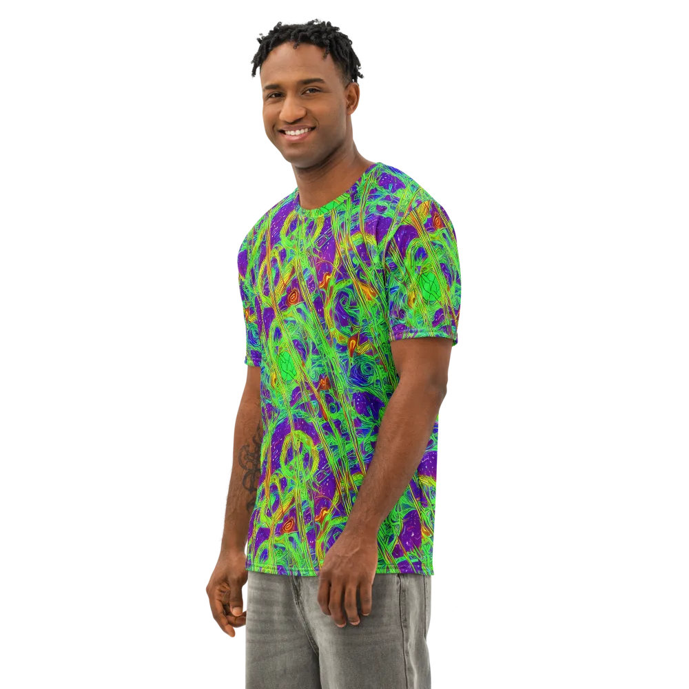 Wild Neon on Men's Cotton Crew Neck T-Shirt — Left Front