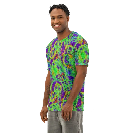 Wild Neon on a Men's Cotton Crew Neck T-Shirt