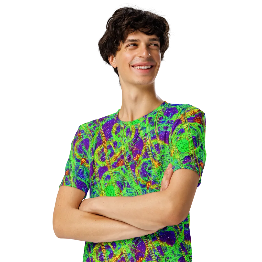 Wild Neon on Men's Crew Neck T-Shirt — Left Front