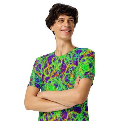 Wild Neon on a Men's Crew Neck T-Shirt