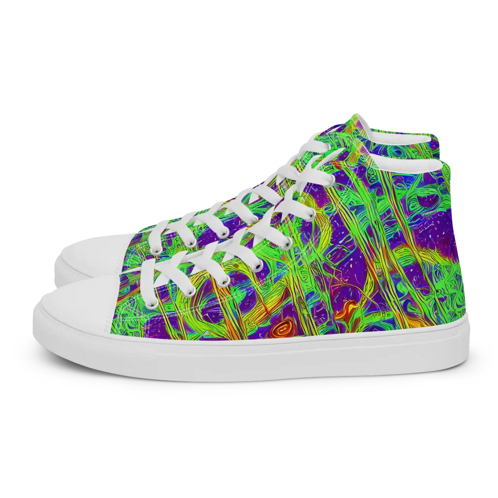 Wild Neon on Men's High Top Canvas Shoes — Left