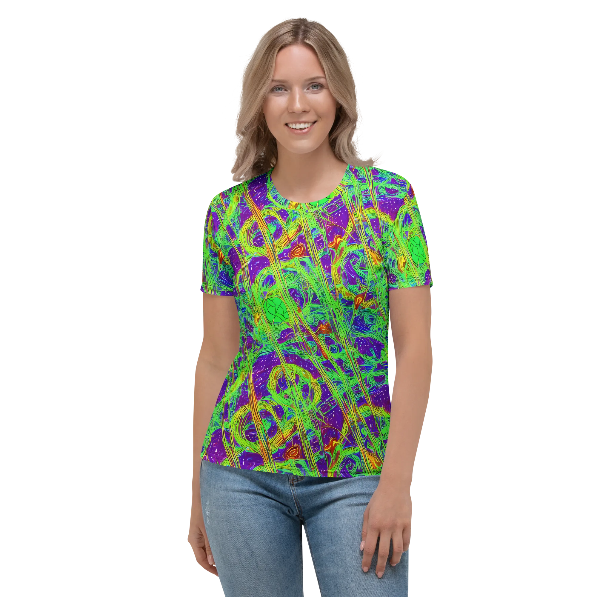 Wild Neon on Women's Crew Neck T-Shirt — Front