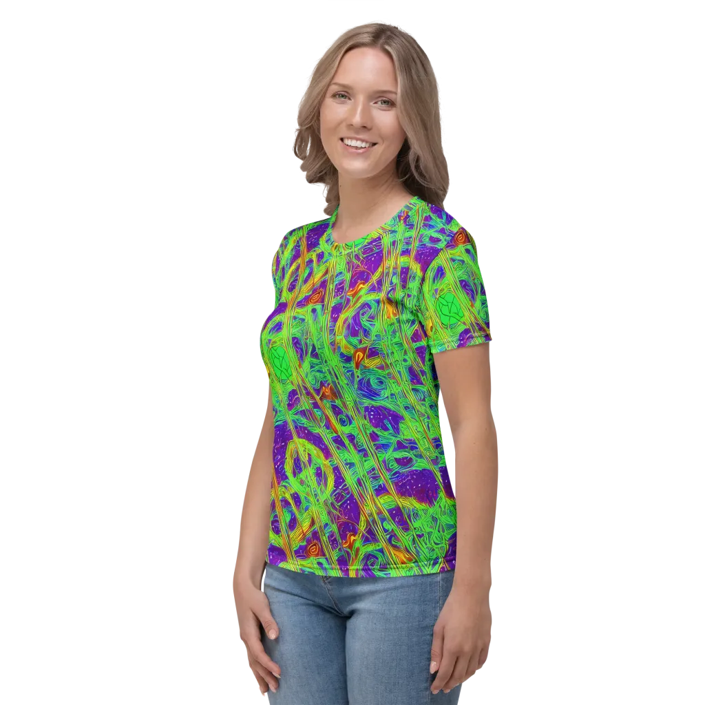 Wild Neon on Women's Crew Neck T-Shirt — Left