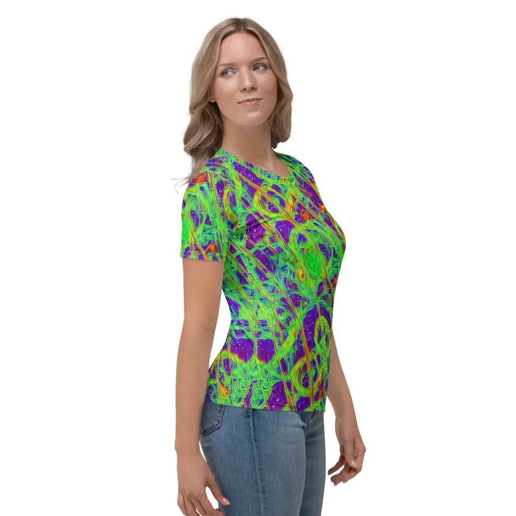 Wild Neon on Women's Crew Neck T-Shirt — Right