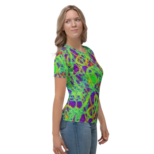 Wild Neon on a Women's Crew Neck T-Shirt