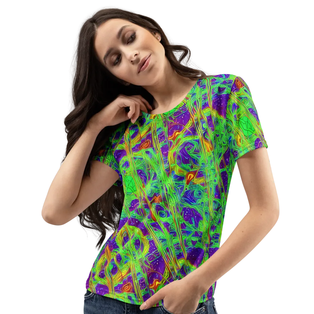 Wild Neon on Women's Crew Neck T-Shirt — Left Front