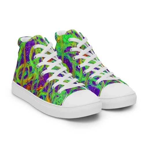 Wild Neon on a Women's High Top Canvas Shoes
