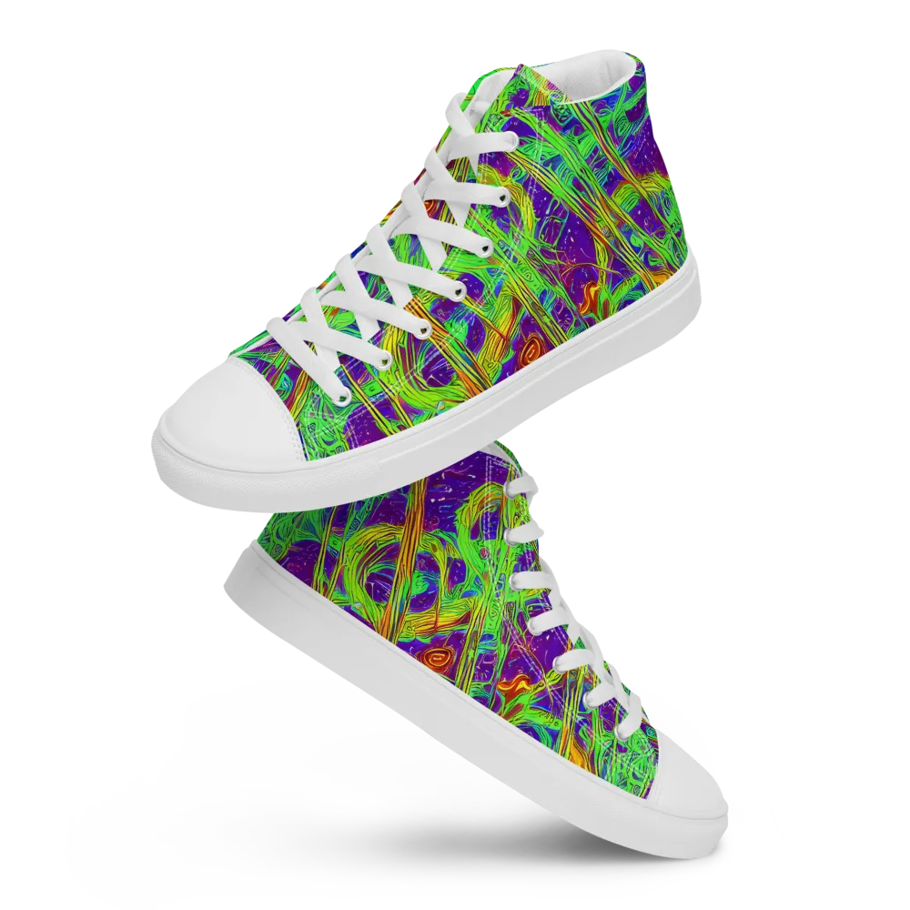 Wild Neon on Women's High Top Canvas Shoes — Front
