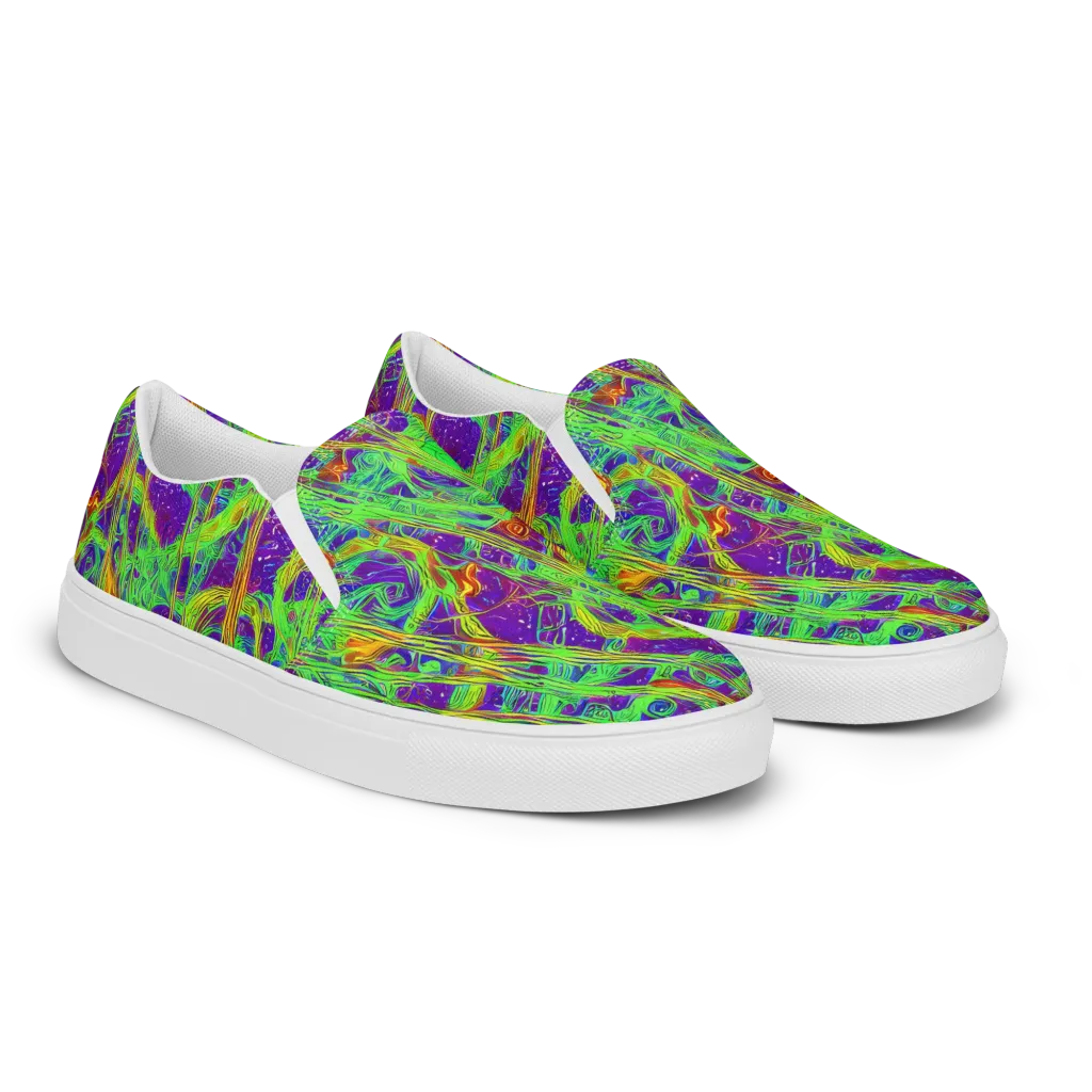 Wild Neon on Men's Slip-On Canvas Shoes — Right Front