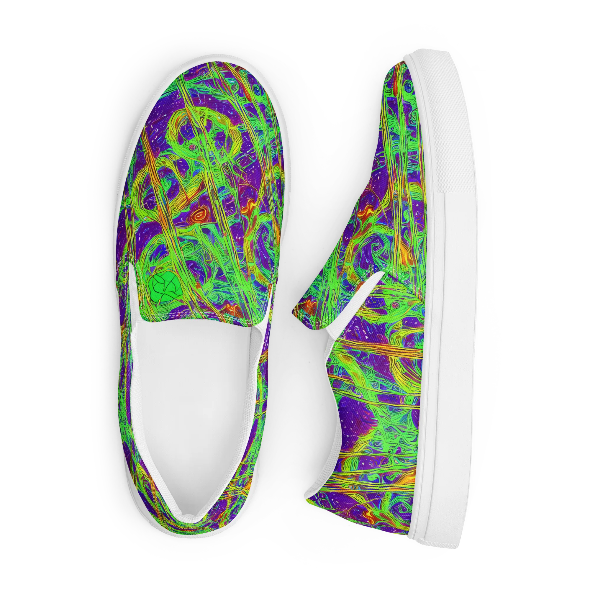 Wild Neon on Men's Slip-On Canvas Shoes — Front