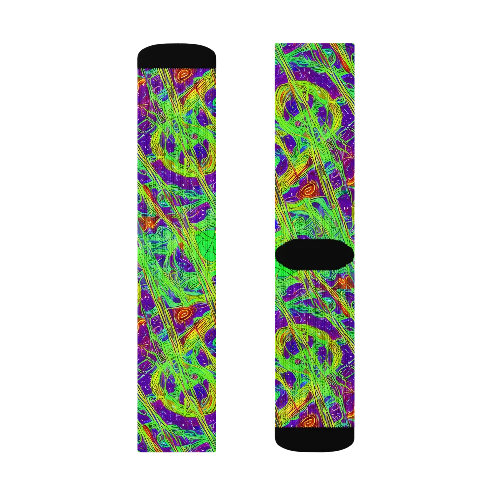 Wild Neon on Socks — Left Sock
