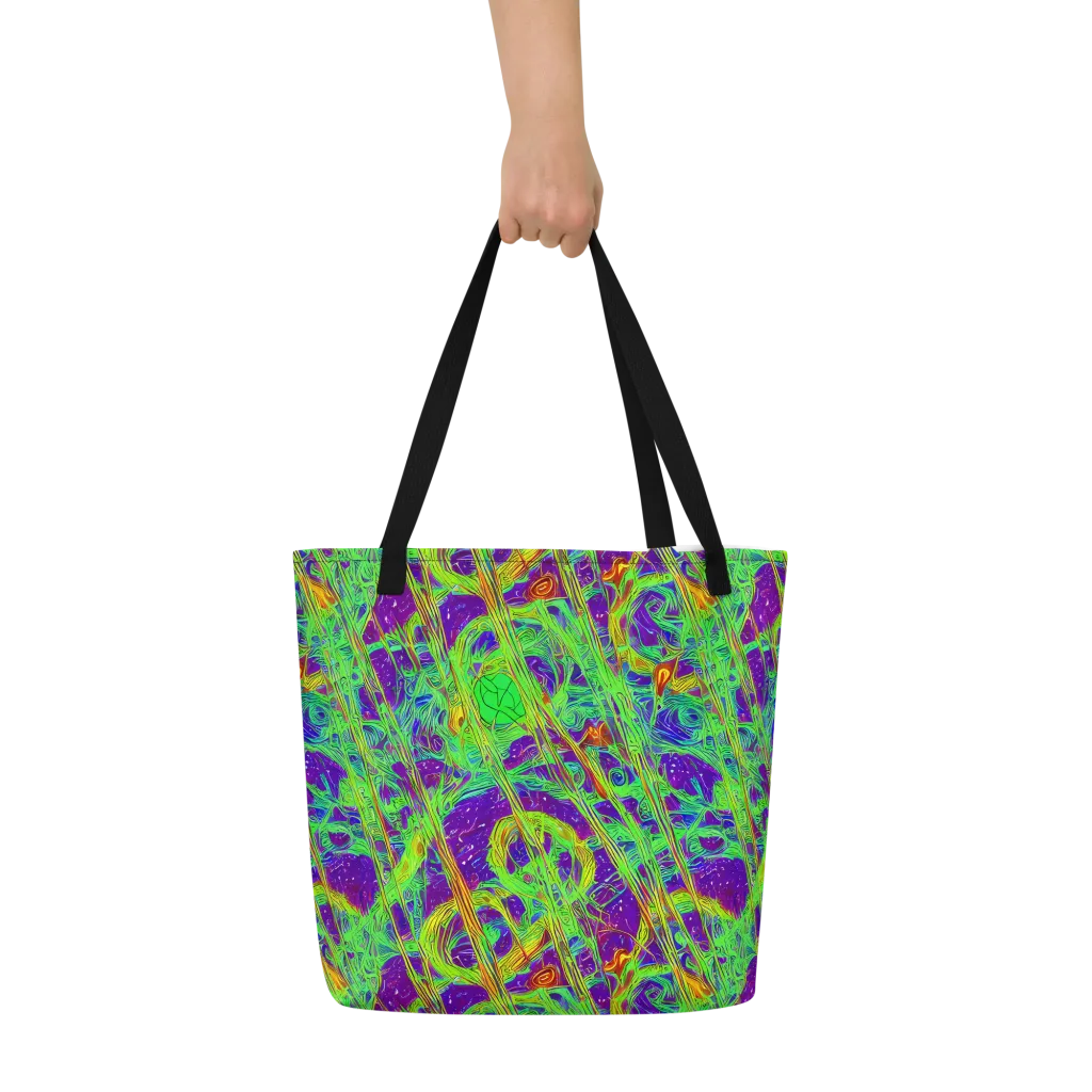 Wild Neon on Large Tote Bag W/ Pocket — Front
