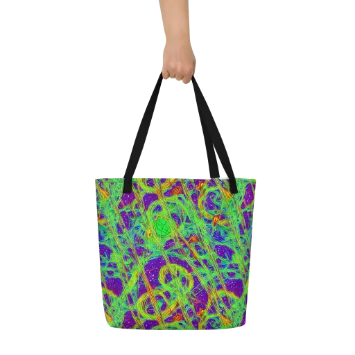 Wild Neon on a Large Tote Bag W/ Pocket