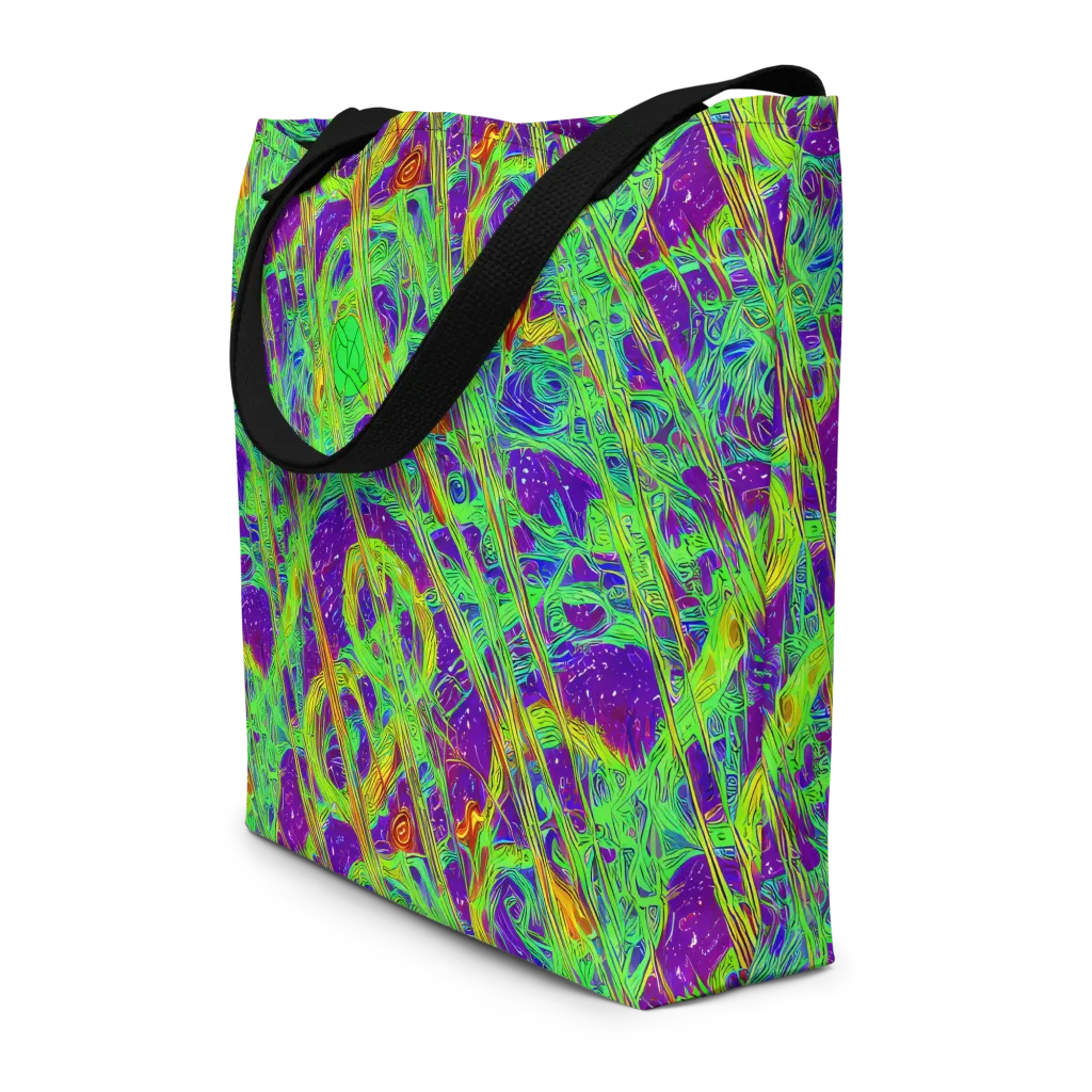 Wild Neon on Large Tote Bag W/ Pocket — Front