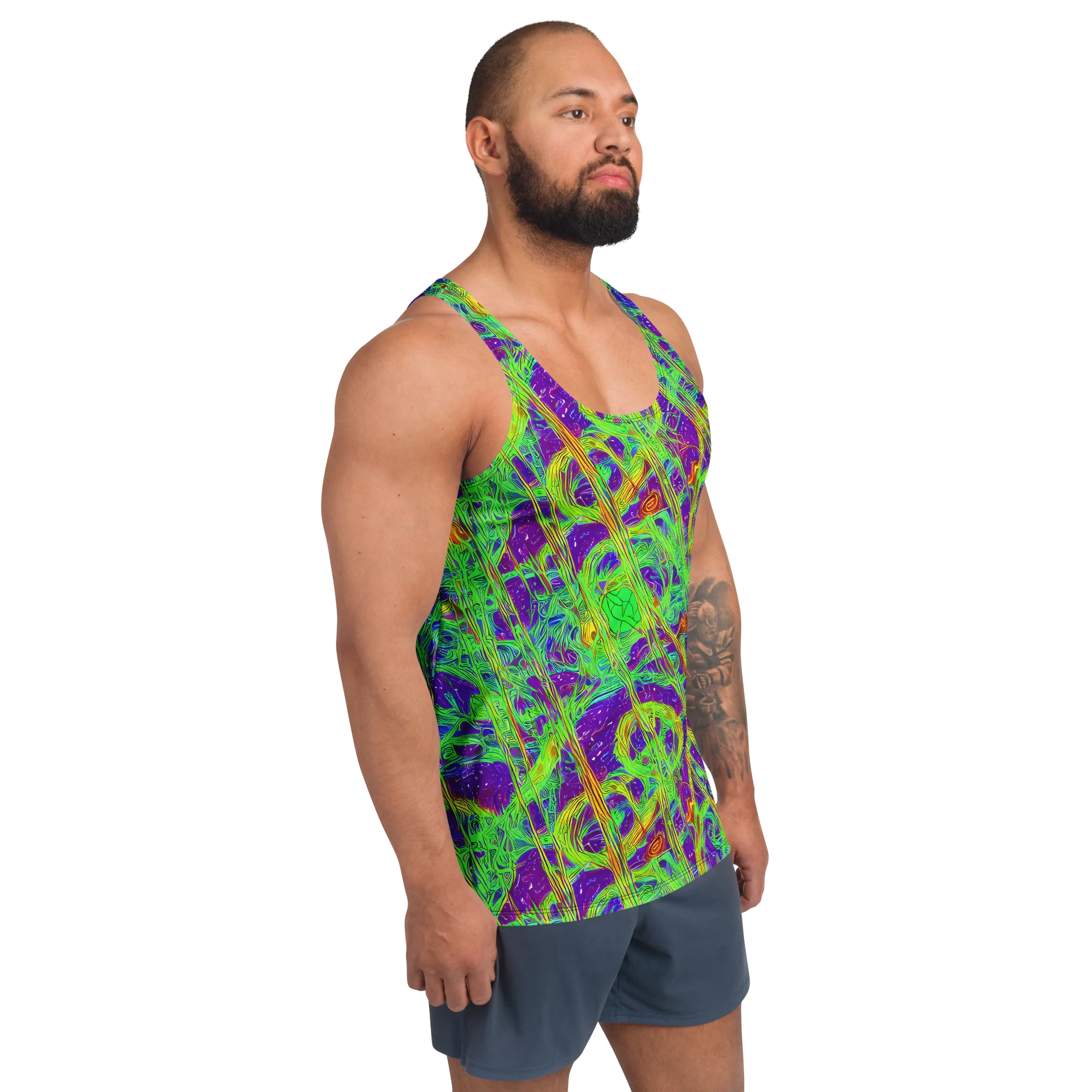 Wild Neon on Men's Tank Top — Right Front