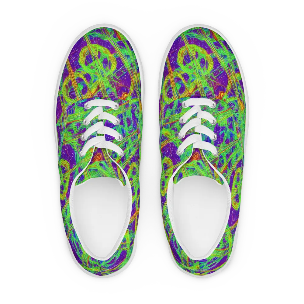 Wild Neon on Men's Lace-Up Canvas Shoes — Front