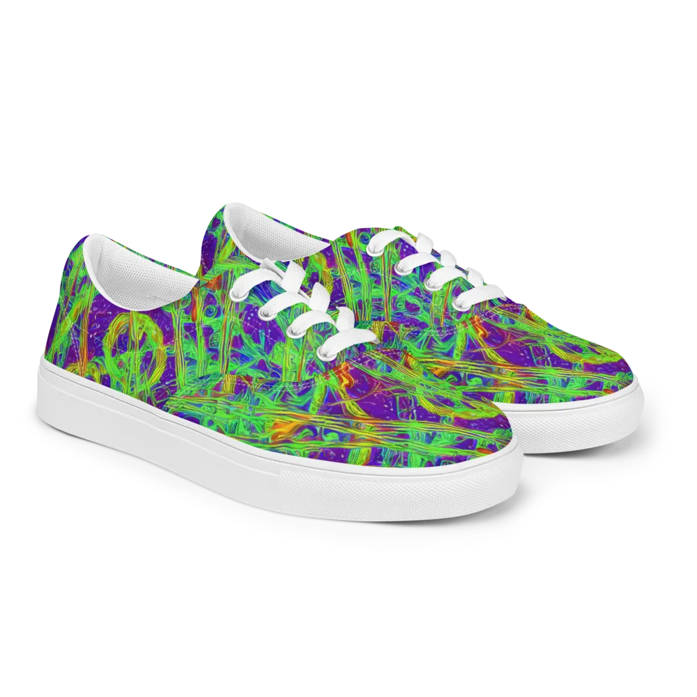 Wild Neon on Men's Lace-Up Canvas Shoes — Right Front