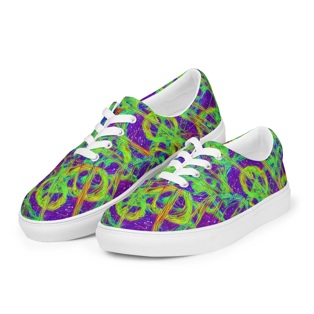 Wild Neon on Men's Lace-Up Canvas Shoes — Left Front