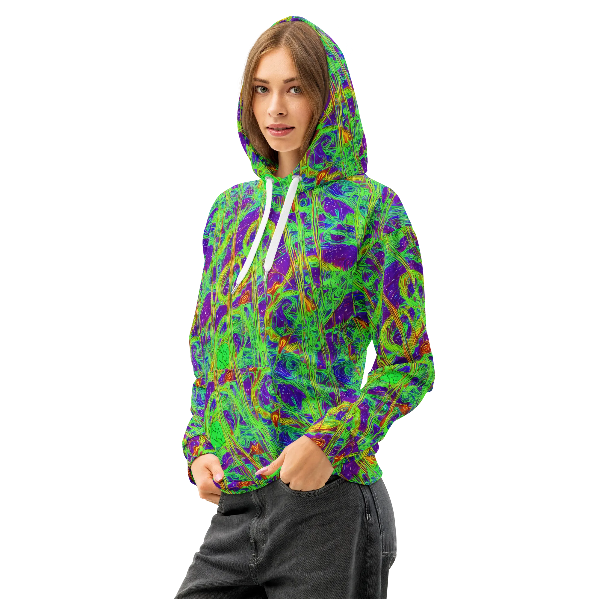 Wild Neon on Cotton Hoodie — Left Front