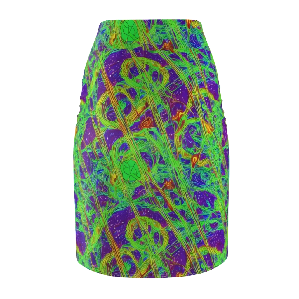 Wild Neon on Pencil Skirt — Back