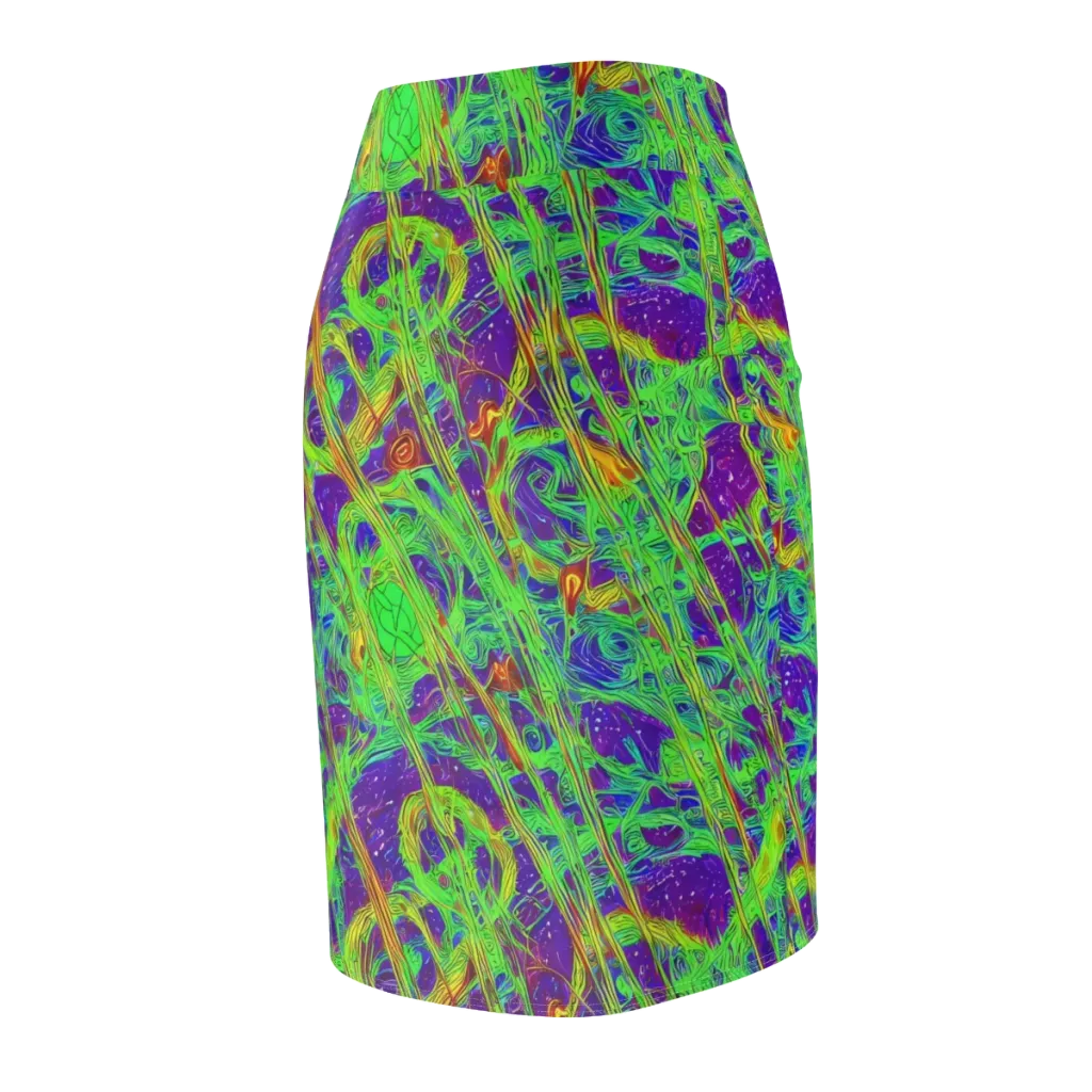 Wild Neon on Pencil Skirt — Back Side