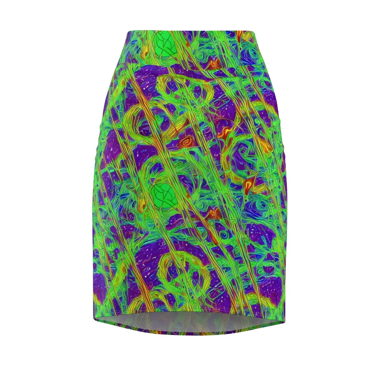 Wild Neon on Pencil Skirt — Front