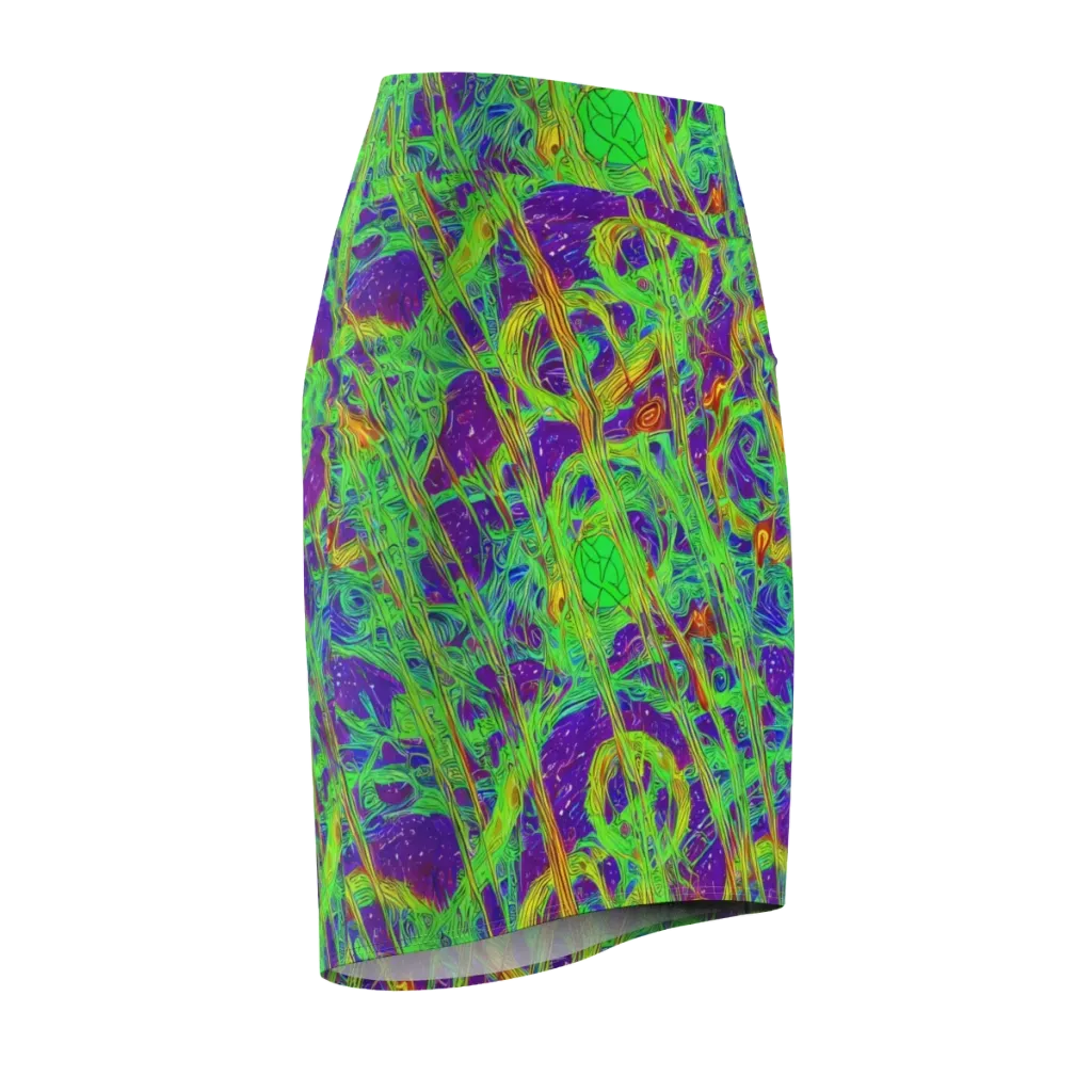 Wild Neon on Pencil Skirt — Front Side