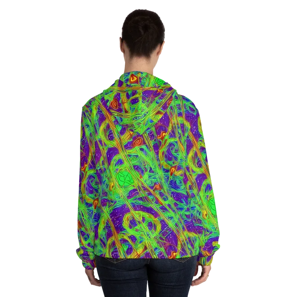 Wild Neon on Women's Full-Zip Hoodie — Back On Person