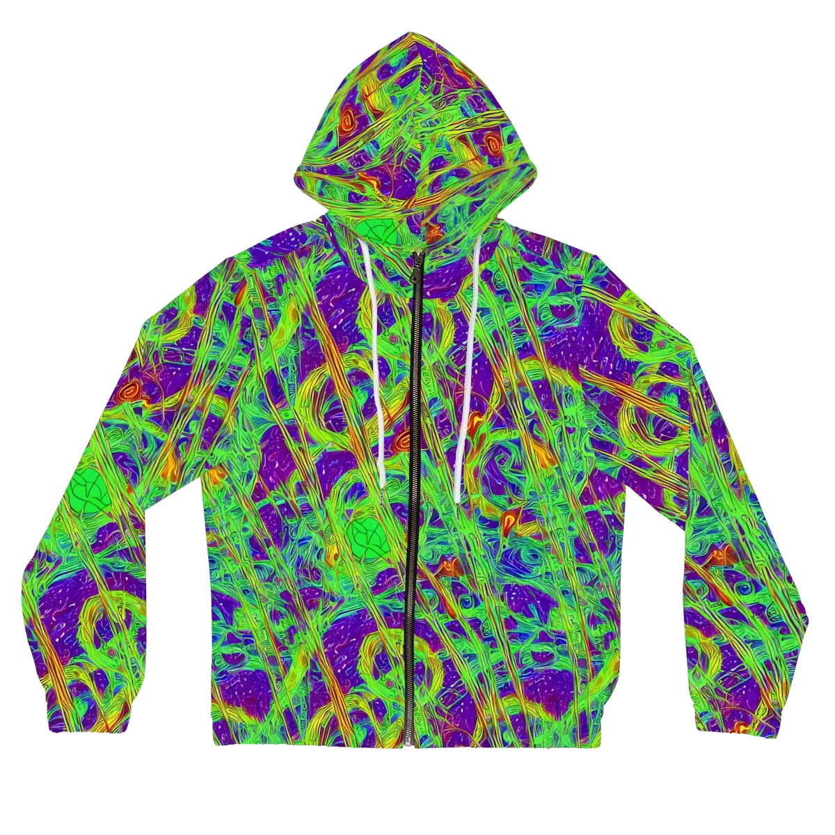 Wild Neon on Women's Full-Zip Hoodie — Front