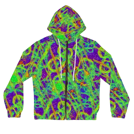 Wild Neon on a Women's Full-Zip Hoodie