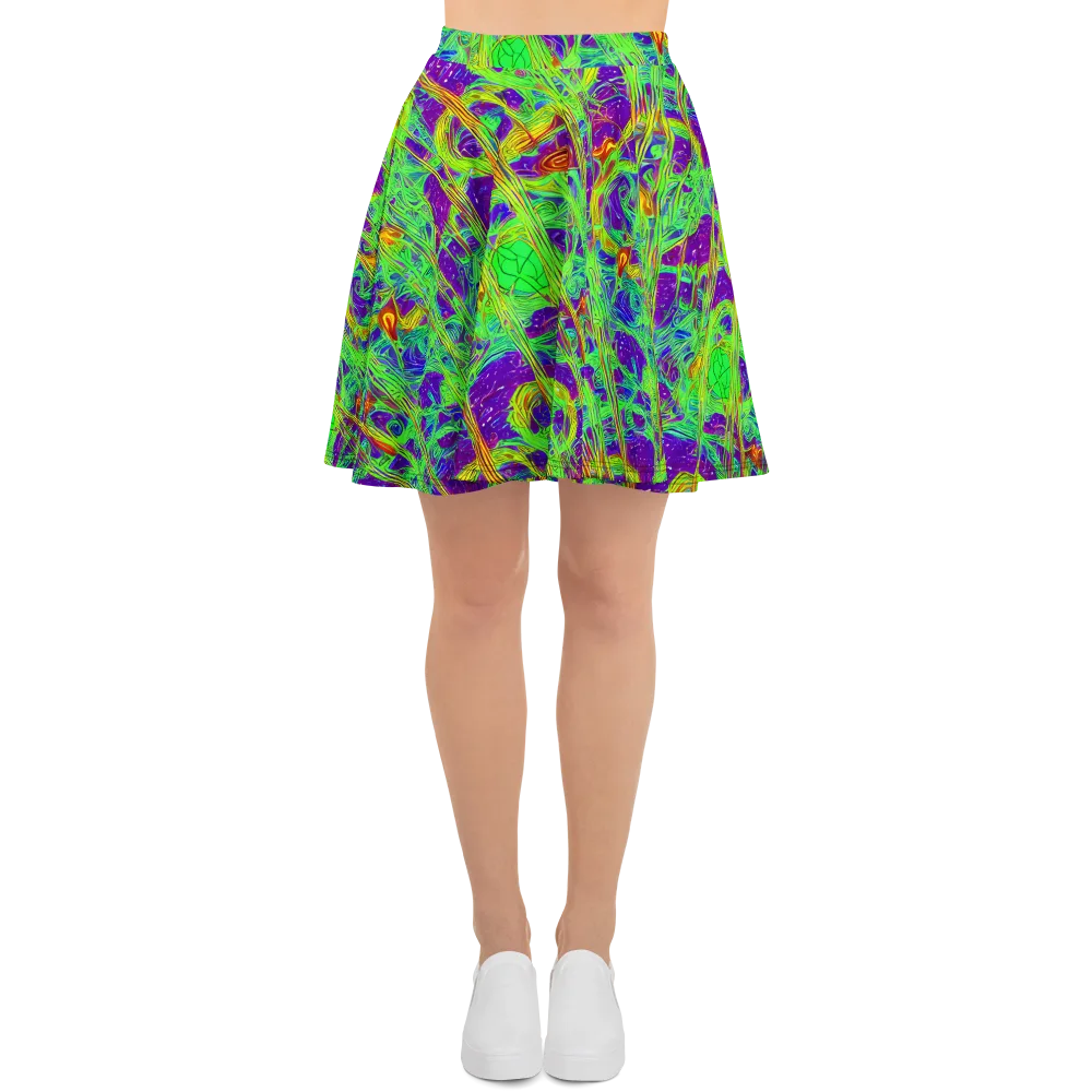 Wild Neon on Skater Skirt — Front