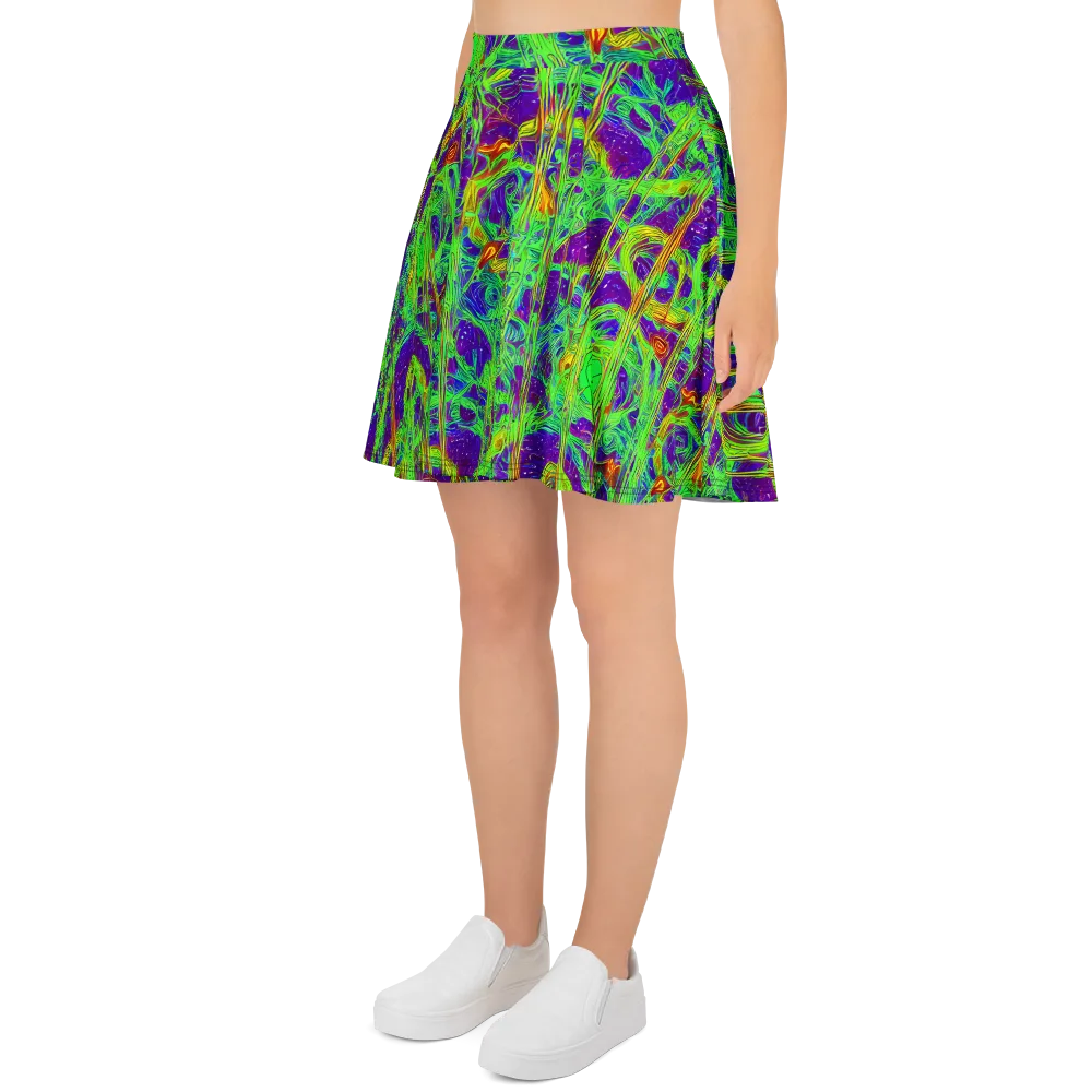 Wild Neon on Skater Skirt — Left