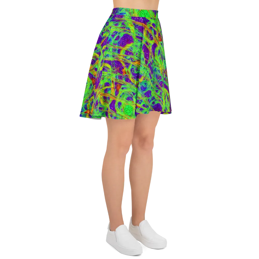 Wild Neon on Skater Skirt — Right