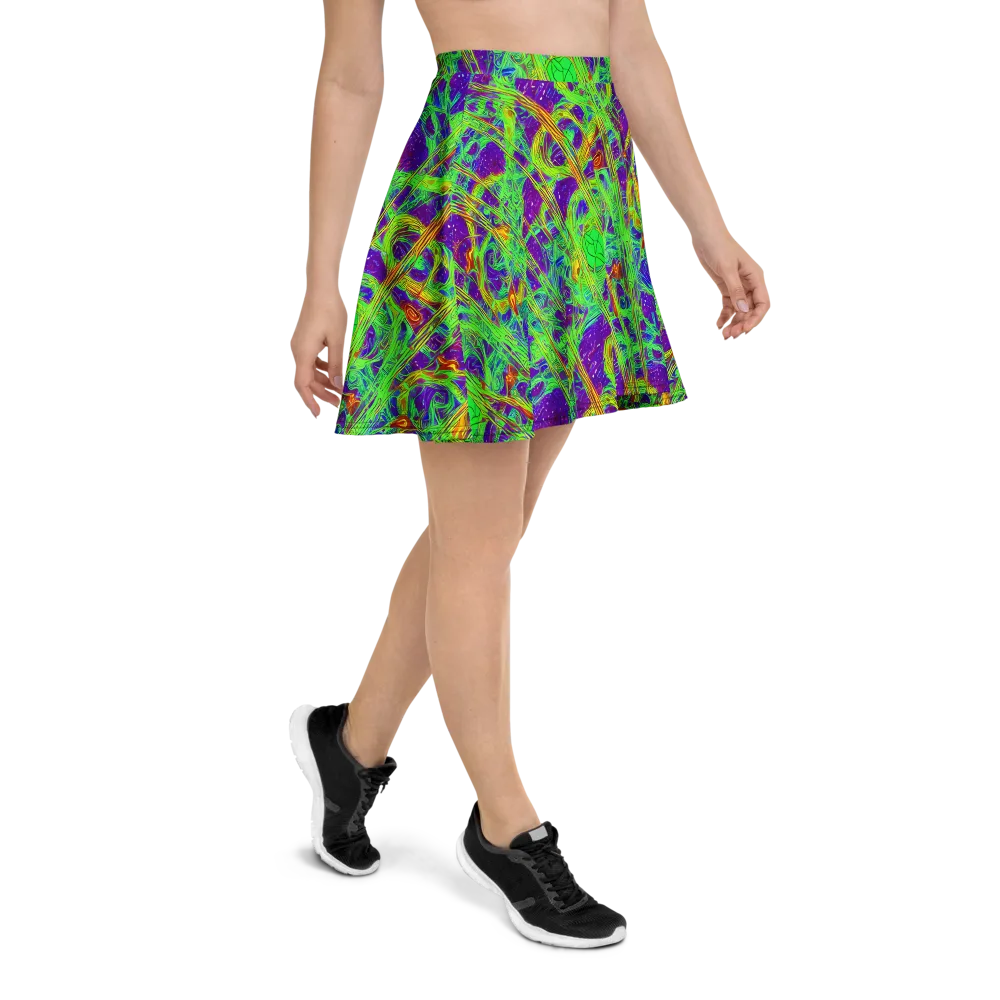 Wild Neon on Skater Skirt — Right
