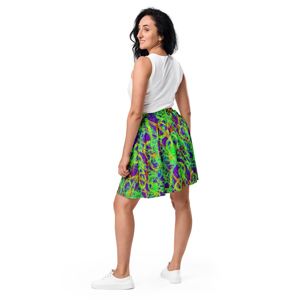 Wild Neon on Skater Skirt — Back