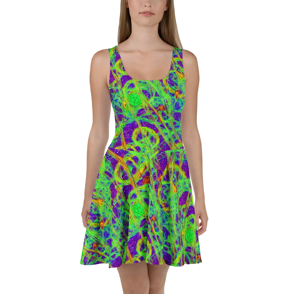 Wild Neon on Skater Dress — Front