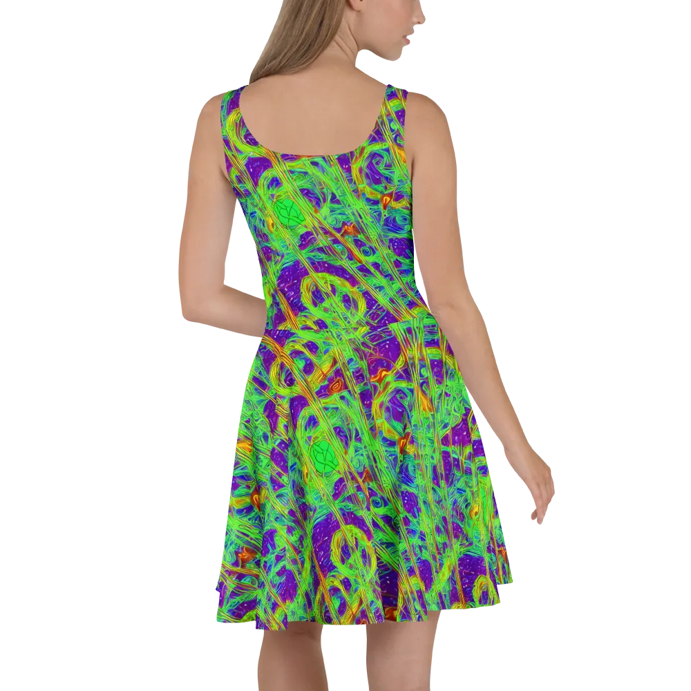 Wild Neon on Skater Dress — Back