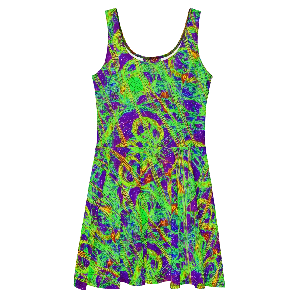 Wild Neon on Skater Dress — Front