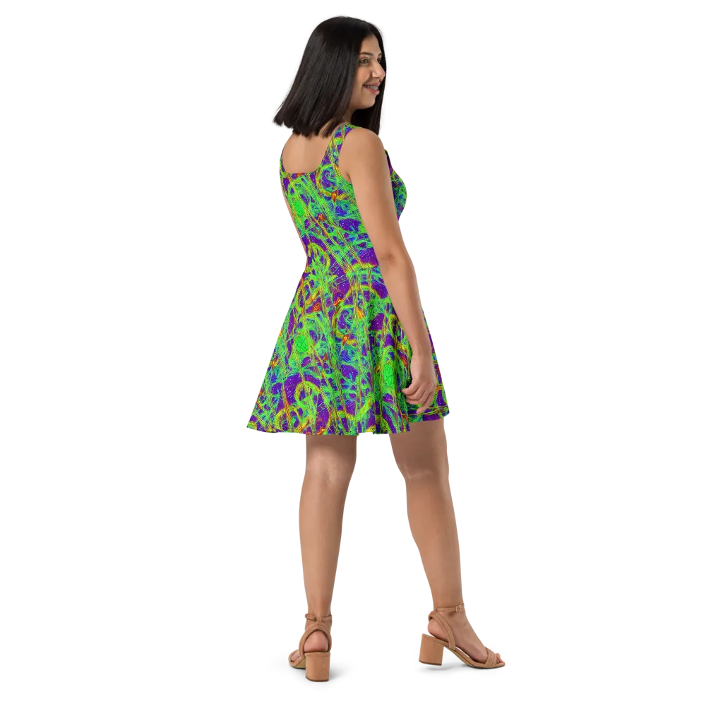 Wild Neon on Skater Dress — Right