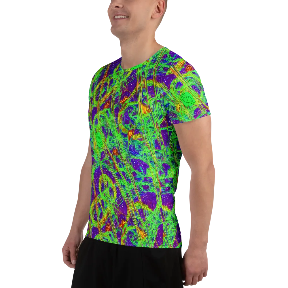 Wild Neon on Men's Athletic T-Shirt — Left