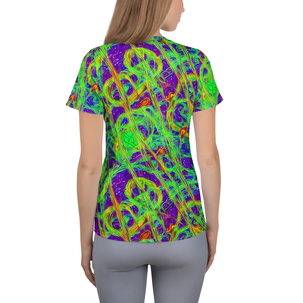 Wild Neon on Women's Athletic T-Shirt — Back